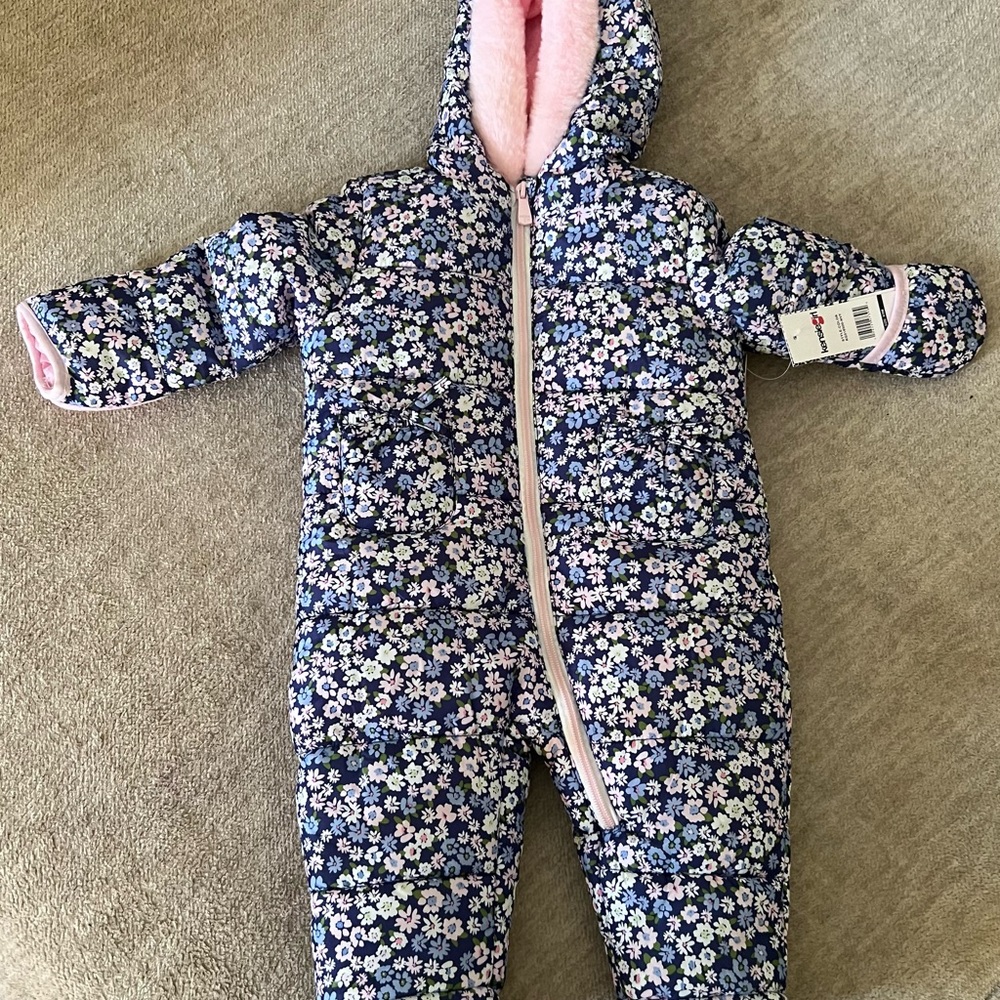 Kensie Girl Navy Floral Snowsuit